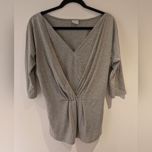 Grey Swooped Neck Top